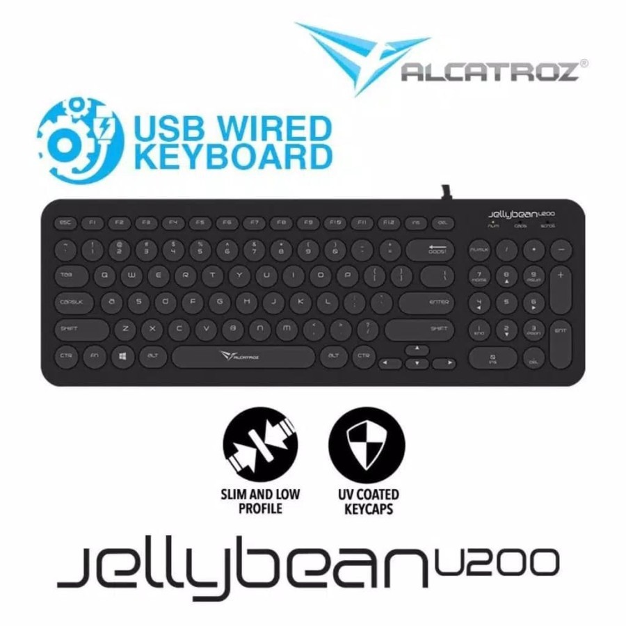 Alcatroz Keyboard Wired JellyBean U200 [ 2 Tahun Garansi Resmi ]