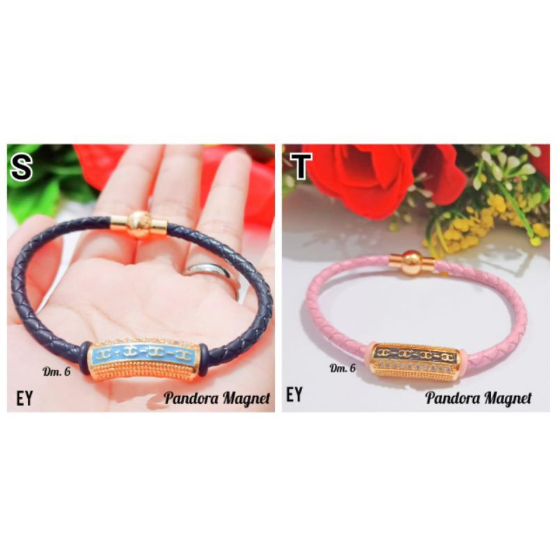 Gelang Pandora Kunci Magnet Varian Motif Perhiasan wanita Zircon (COD)