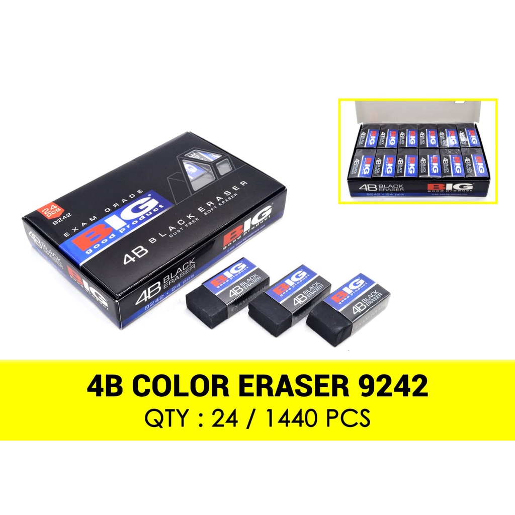 

1 PACK STIP HITAM BESAR BIG / PENGHAPUS B24 9242 HITAM BIG / BLACK ERASER