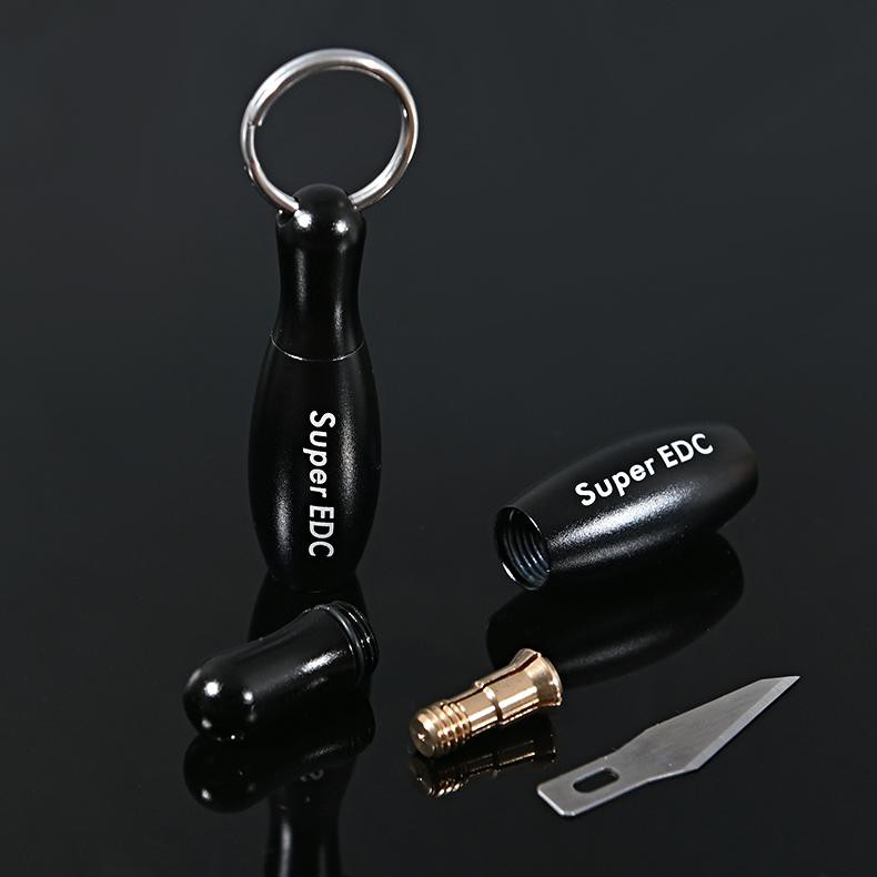 Tegoni Pisau Cutter Mini Folding Pocket Blade Knife - EO275 - Black