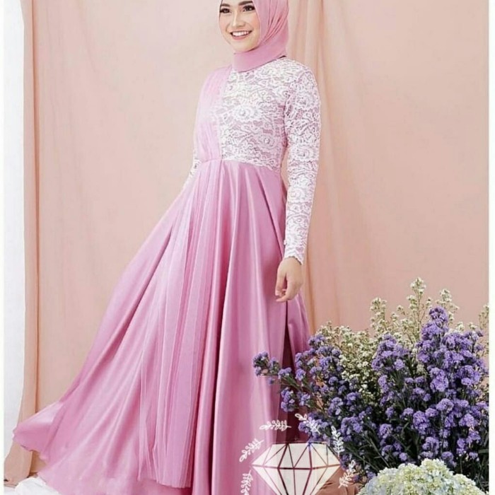 Maxy Puput/Maxi Puput/Maxi Brukat/Gamis Brukat/Baju Pesta Muslimah -