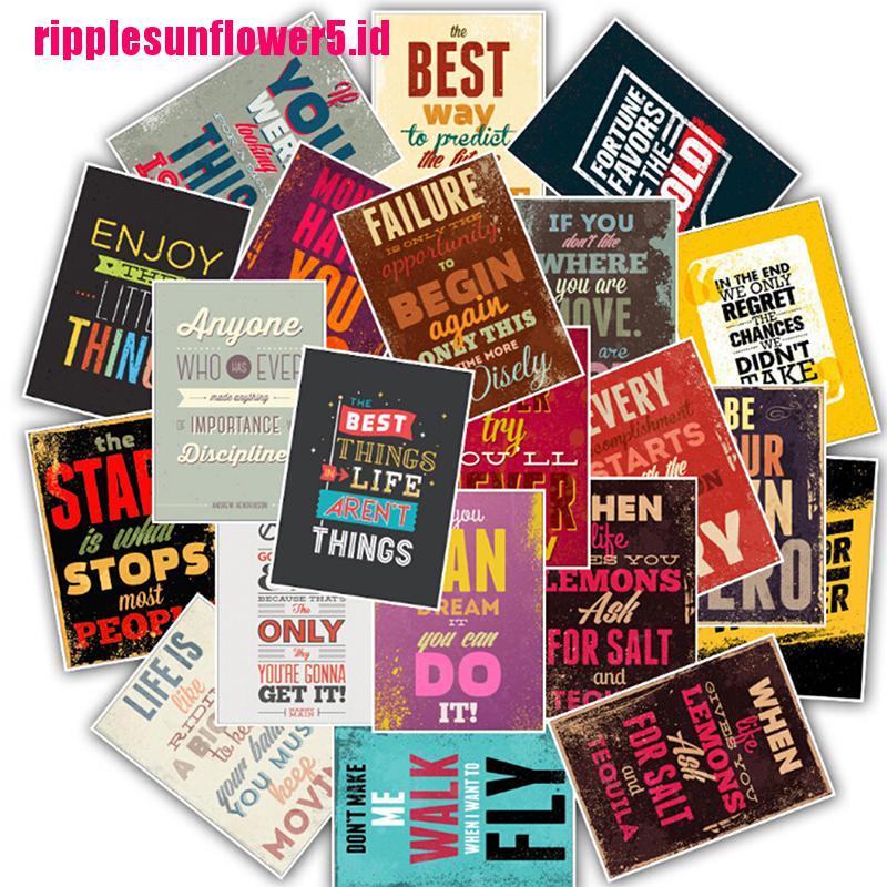 25pcs Stiker Tulisan Quote Motivasi Untuk Laptop / Skateboard