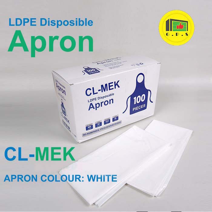 Apron Celemek Plastik LDPE Export Quality 30 micron isi 100