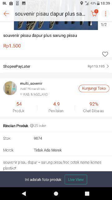 Souvenir Pisau Dapur Plus Sarung Pisau