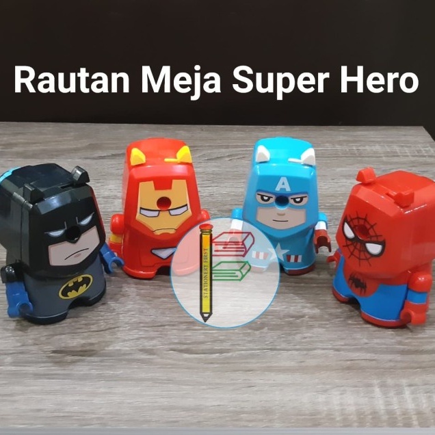 Rautan Putar Pensil Super Hero Batman IronMan Captain Americ Spiderman