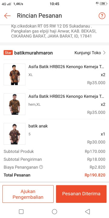 Asifa Batik Hrb026 Kenongo Kemeja Tosca Pendek Pekalongan Padi M L Xl Sogan Tulis Halus Kemeja Batik