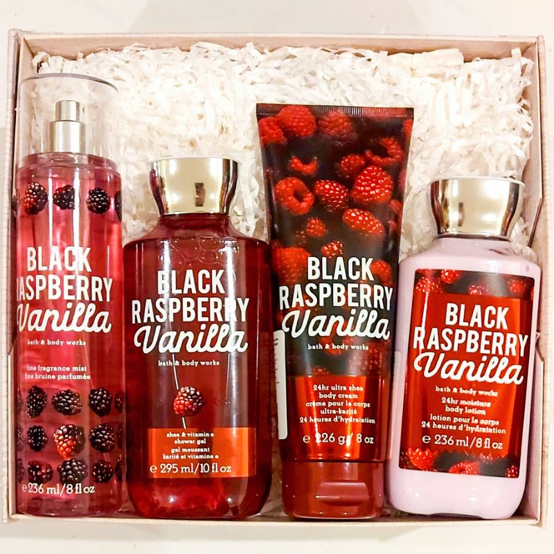 BBW BLACK RASPBERRY VANILLA GIFT SET PAKET BATH &amp; BODY WORKS