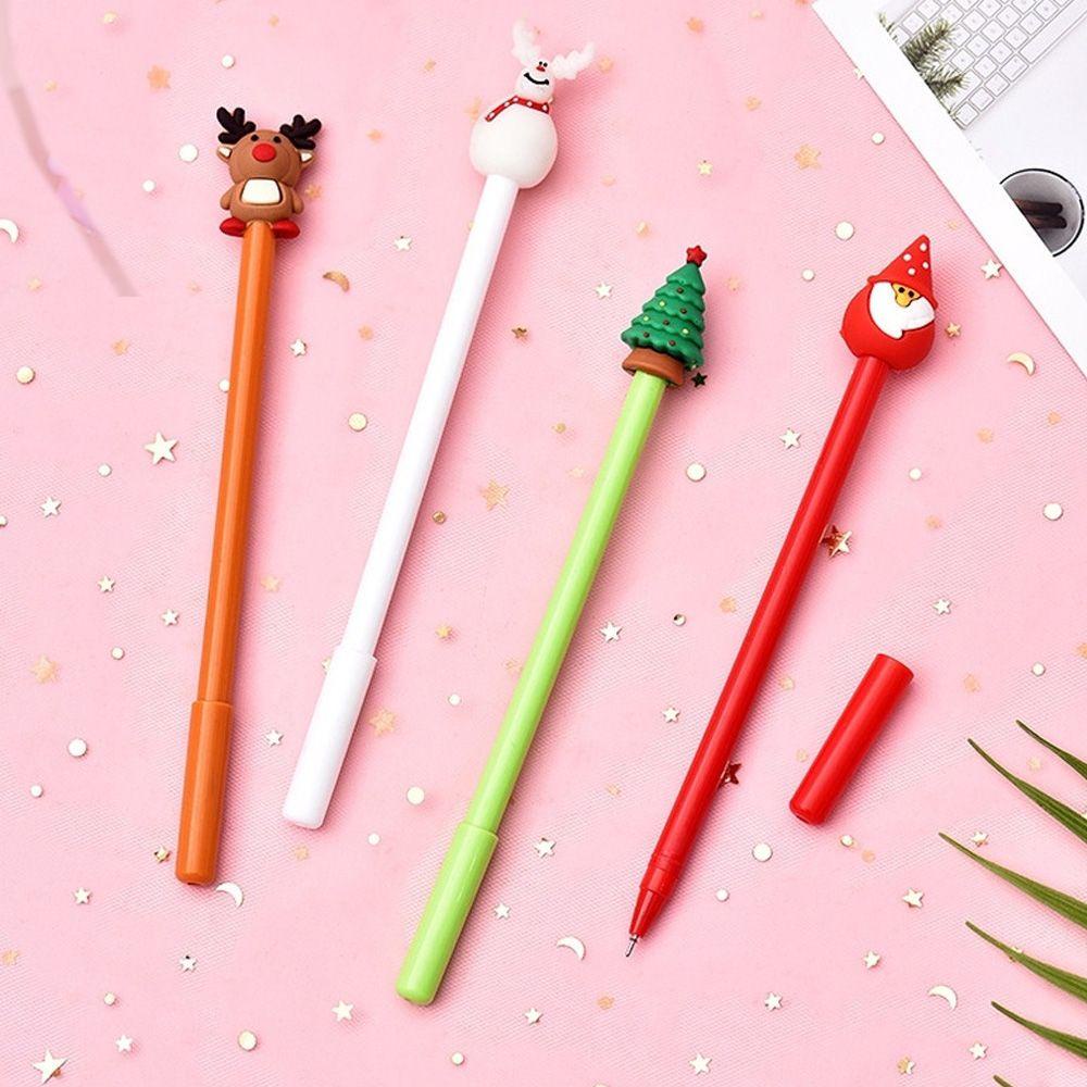 Populer Gel Pen Kreatif Hadiah Xmas Elk Santa Claus Snowman Christmas Series