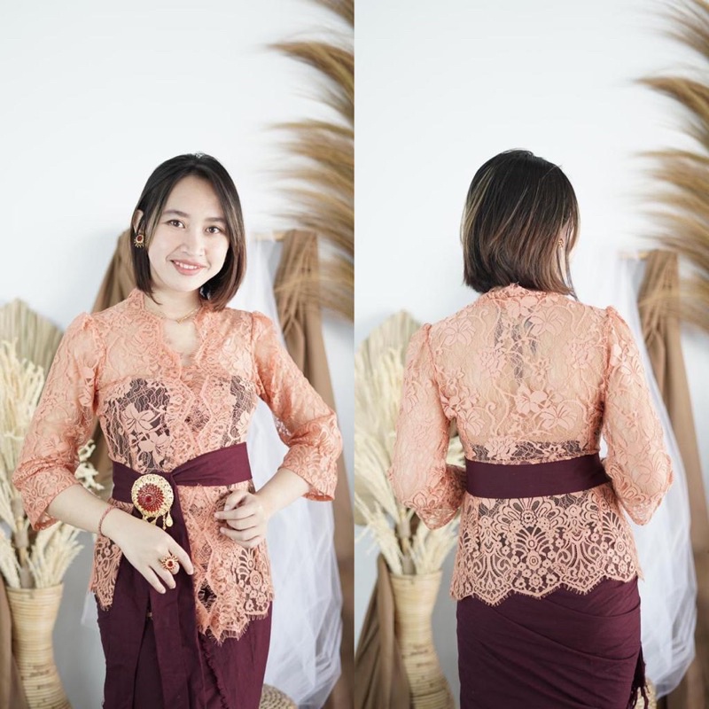 Kebaya jadi semifrance motif terbaru, lengan balon BEST SELLER !-4