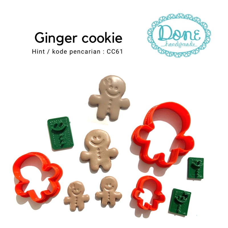 Ginger Cookie cutter cetakan clay cetakan fondant christmas CC61