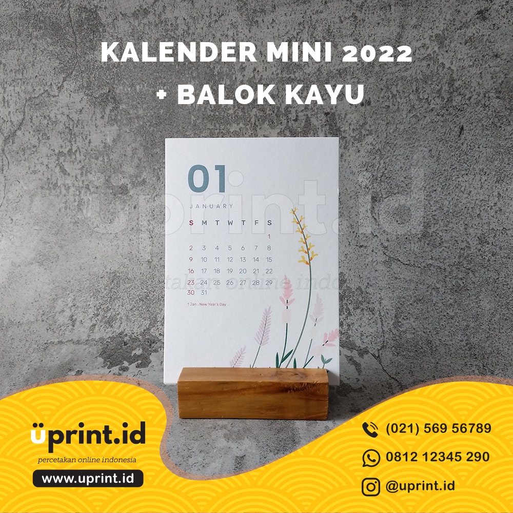 

KALENDER MINI 2022 + BALOK KAYU / KALENDER POSTCARD A6 / KPC-004