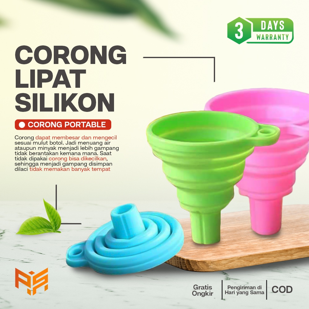 Corong Minyak Dan Air Lipat Portable Bisa Dilipat Tuangan Bahan Silikon Karet Collapsible Mini Funnel AD8