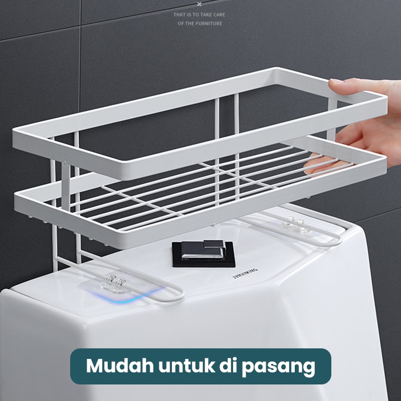 OKK Rak Kamar Mandi Tempel Rak Toilet Tempat Penyimpanan Gantung Anti Karat / Rak Tempat Sabun Shampo Mandi