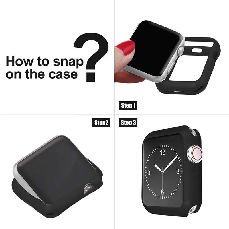 SOFT CASE APPLE WATCH ULTRA SERI 8 / SERI 7 / SERI 6 / SERI 5 / SERI 4 / SERI 3 / SERI 2 / SERI SE (Gen2 &amp; Gen1) / SIZE 45mm / 41mm / 44mm / 40mm / 42mm / 38mm BUMPER SILIKON CASE APPLE WATCH