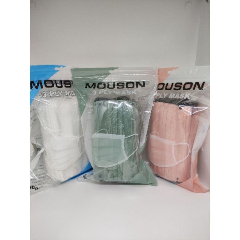 MASKER EARLOP MOUSON// MASKER MEDIS MOUSON 3PLY WARNA