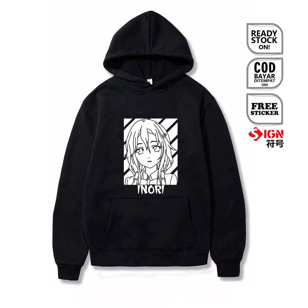 HOODIE WAIFU ANIME MANGA INORI YUZURIHA GUILTY CROWN FUNERAL PARLOR SHU OUMA MANA ARISA KUHOUIN HARUKA PANDORA GIRLS KAHO HIRAGI JAPAN CULTURE COSPLAY WIBU OTAKU BAJU JEPANG - SIGN CLOTH