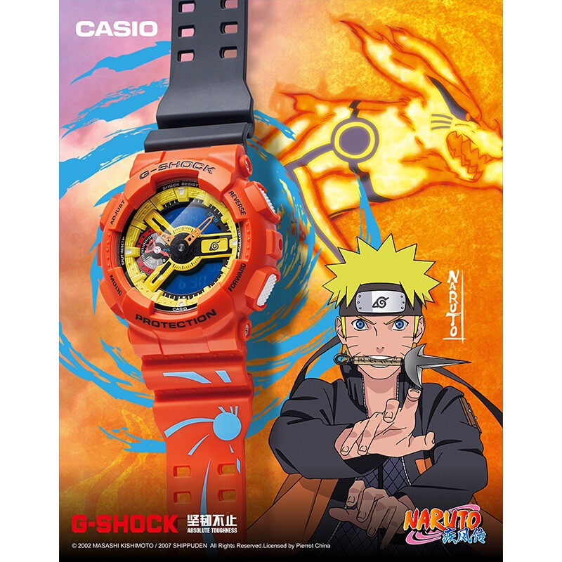 G-Shock • Transmisi Angin Naruto 200m Tahan Air dan Tahan Guncangan Jam Tangan Olahraga Fashion Pria Jam Tangan Kuarsa Jam Tangan Pria