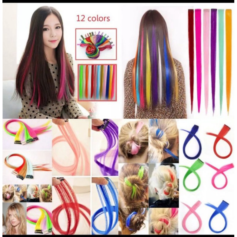 Mrcaisen HAIRCLIP WARNA wig hair clip colour highlight rambut sambung palsu extension