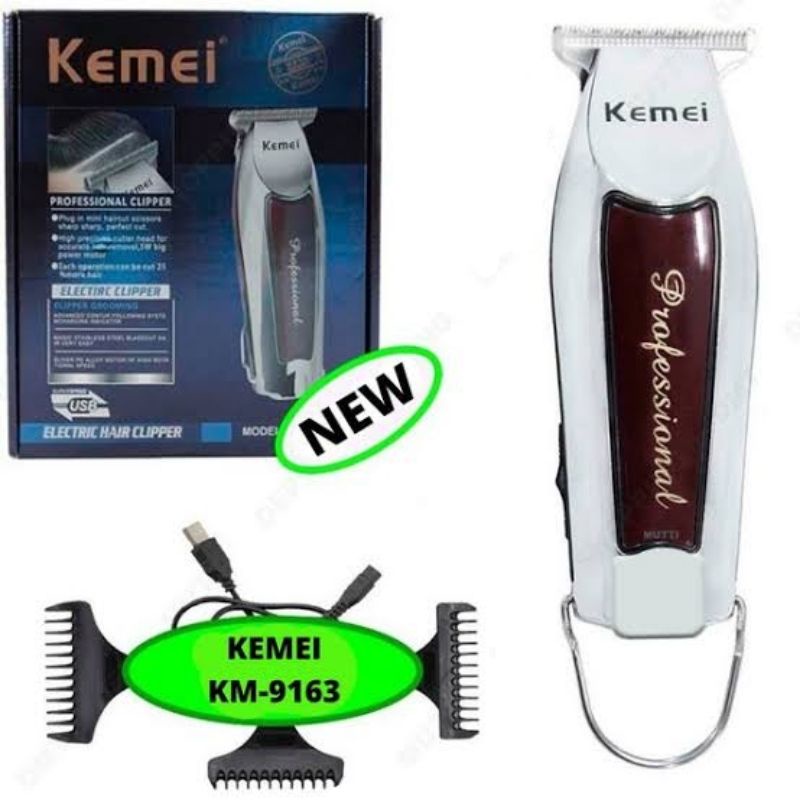 ORIGINAL KEMEI 9163 Model Wireless KM 9163 ALAT MESIN CUKUR WIRELESS RAMBUT HAIR CLIPPER TRIMMER