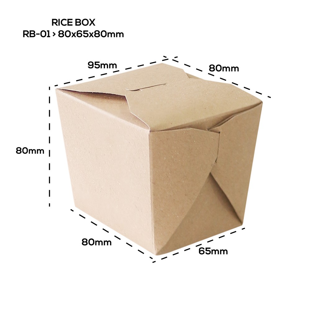 Rice Box Small Paper bowl Food Pail Paper Rice Box (RB1K2-Laminasi)