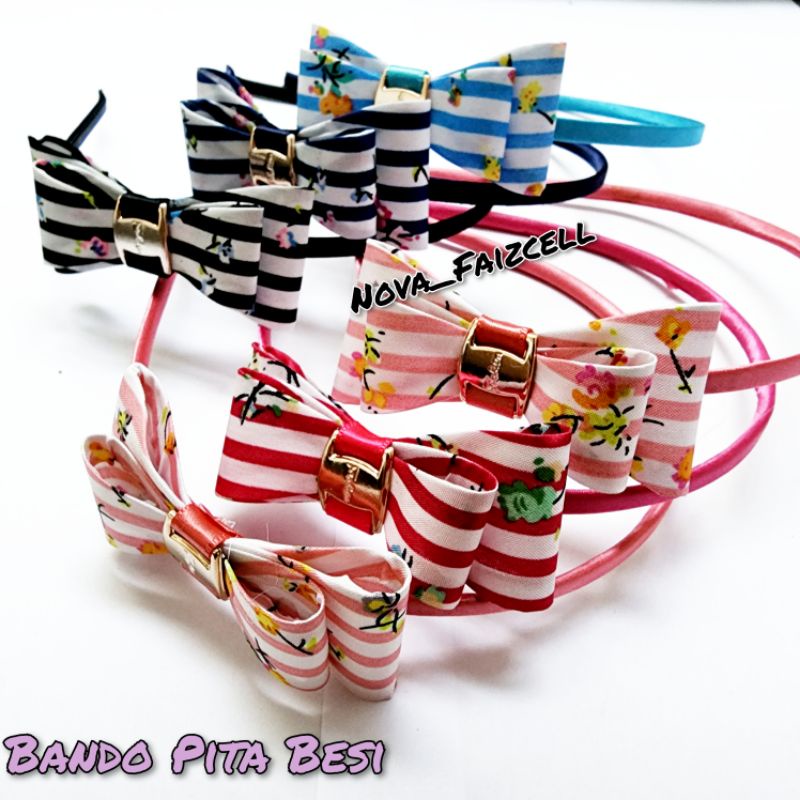 Bandana / Bando Korea Pita Bunga Besi Premium Anak - Anak dan Remaja.