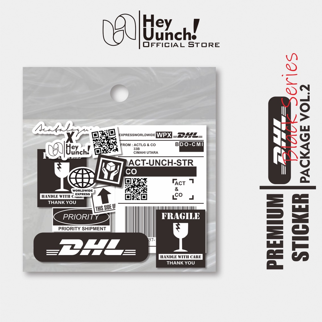 

STICKER AESTHETIC CASE HANDPHONE LAPTOP TUMBLR BUJO CUSTOM HELM SKATEBOARD FRAGILE || DHL VOL.2 BLACK