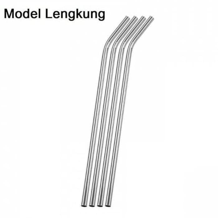 Sedotan Stainless Steel Straw Sedotan Metal MELENGKUNG LENGKUNG