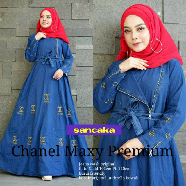 GAMIS JEANS CHANEL MAXI PREMIUM ORI SANCAKA