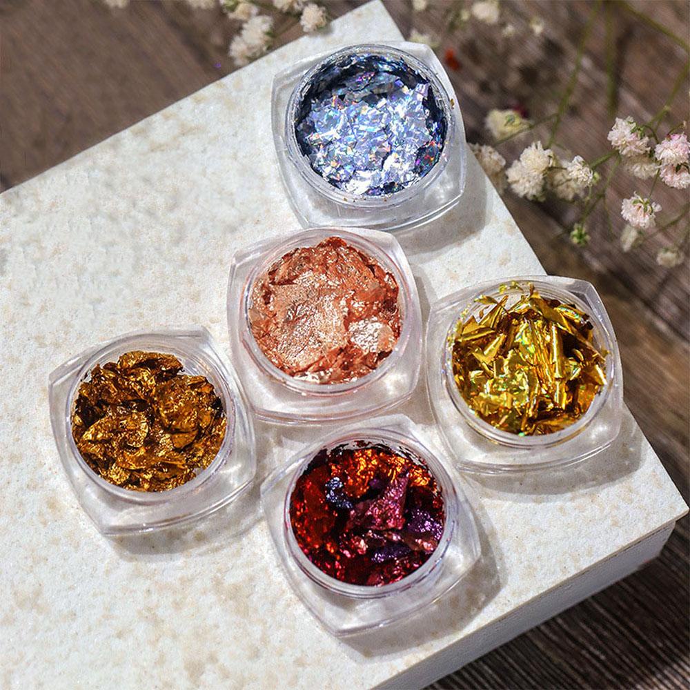 Agustina Kertas Aluminium Foil Tidak Teratur Ultra-Tipis 3D Dekorasi Kuku Manicure Tools Sequin