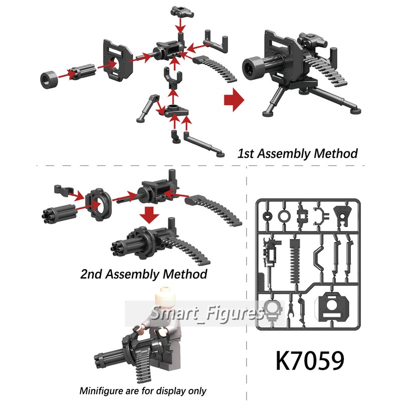 Aksesoris Mainan Minifigure Hadiah Ukuran Sekitar 45mm Angka Mini Peralatan Senjata Berat Bazooka Collection