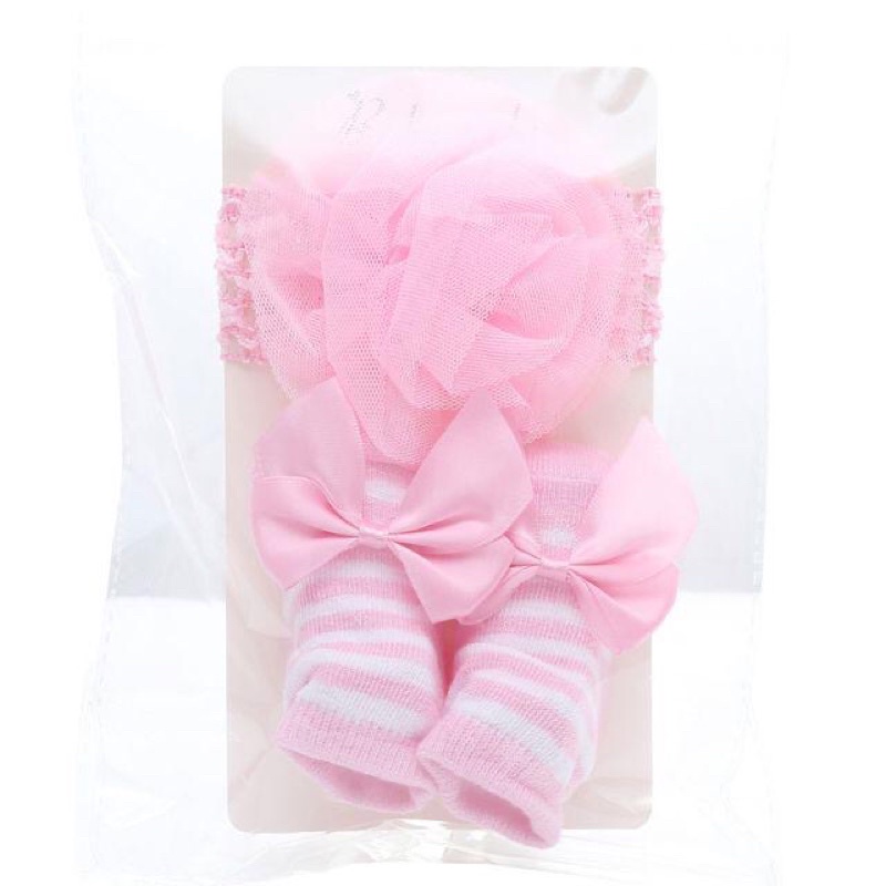 Kaos Kaki Bandana set newborn bayi / kaos kaki bunga mewborn bayi perempuan