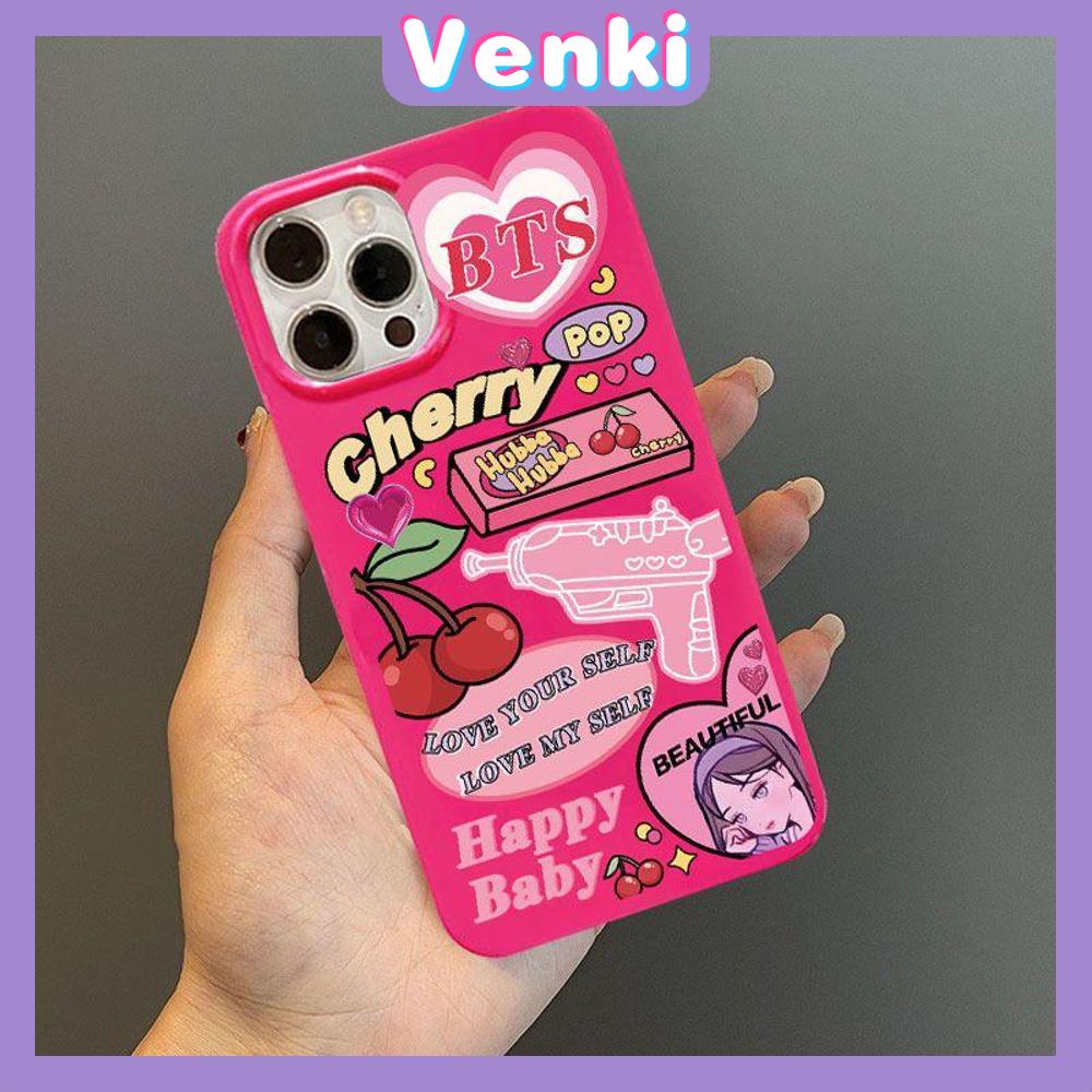 iPhone Case For 14 Series TPU Soft Case Sweet Cute Cherry Pop Glossy Rose Pink Candy Case Camera Protection Shockproof For iPhone 14 13 12 11 Plus Pro Max 7 Plus X XR