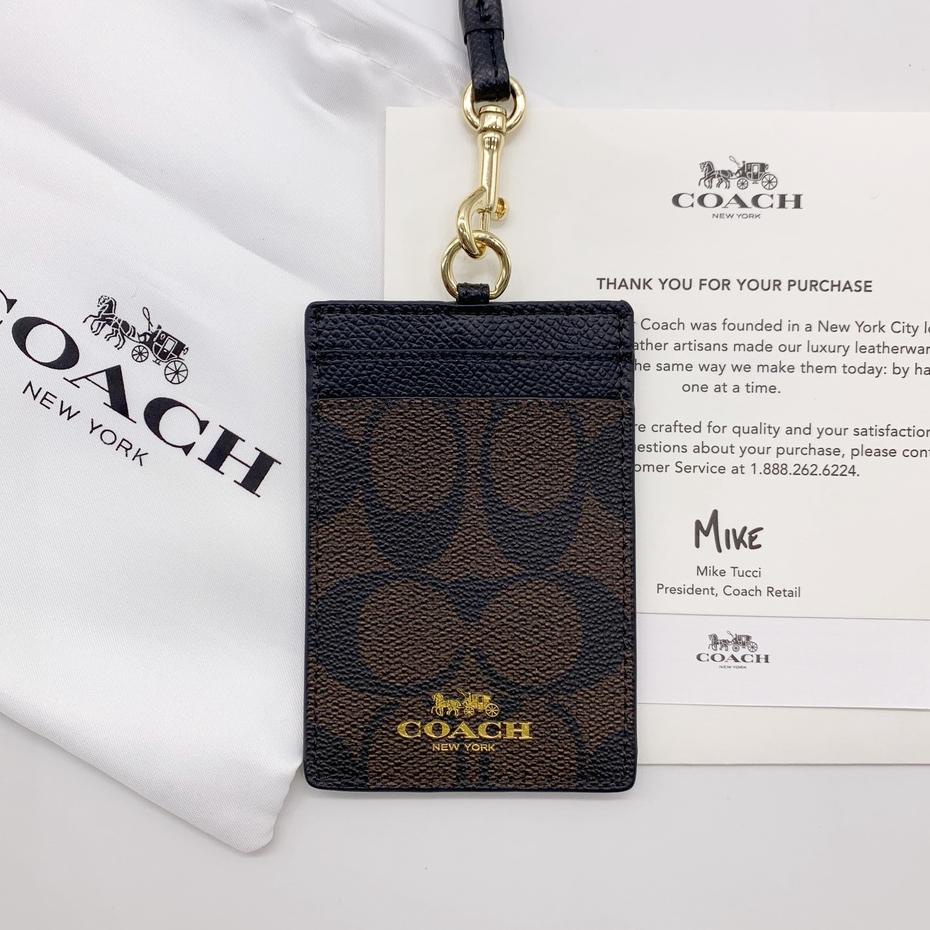 

Original COACH lanyard Kartu kerja Pemegang kartu id DIY klasik Name tag holder Four color ✓
