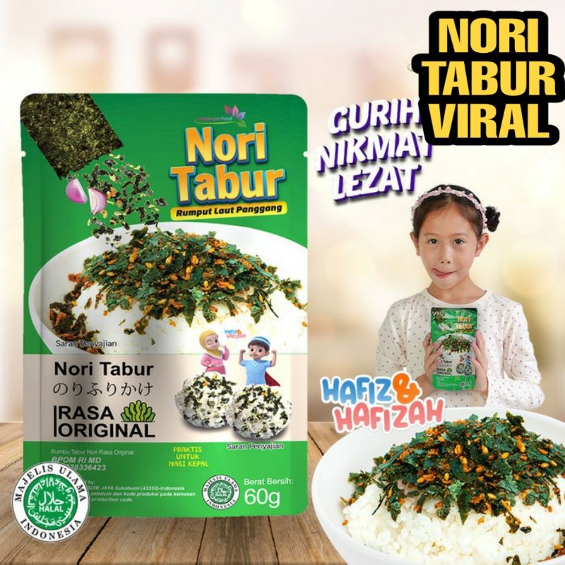 Nori tabur rumput laut panggang 60 g Nori Tabur Rumput Laut Panggang - Rasa Original Nori Untuk Sushi Onigiri Bento Rumput Laut Hiasan Bento Anak Sekolah