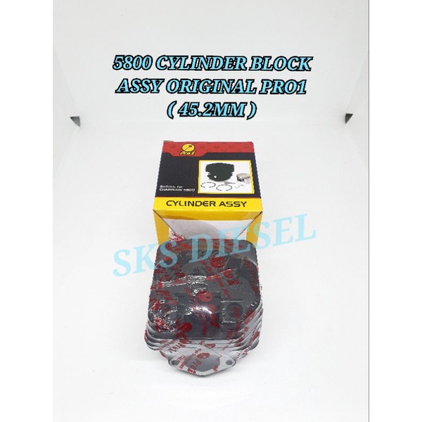 5800 628 CYLINDER BLOCK ASSY BLOK BORING KOMPLIT CHAINSAW SENSO SINSO MINI GERGAJI MESIN 45.2MM MERE