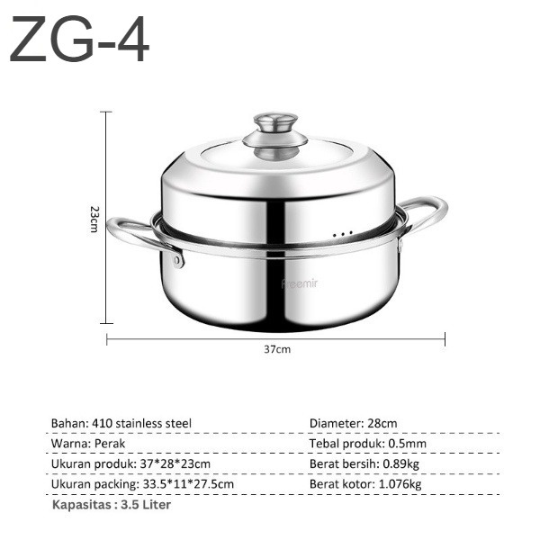 BARANG BARU Panci Steamer Stainless 3 Susun Panci Serbaguna Panci Kukus ZG-1 Panci Baja Tahan Karat Panci Pengukus Panci Masak Sup Kompor Induksi Roti Kukus Bakpao Berisi Dapur Panci Pengukus Komersial Boiler Ganda Panci Sup Kompor Induksi Baja laris_unik