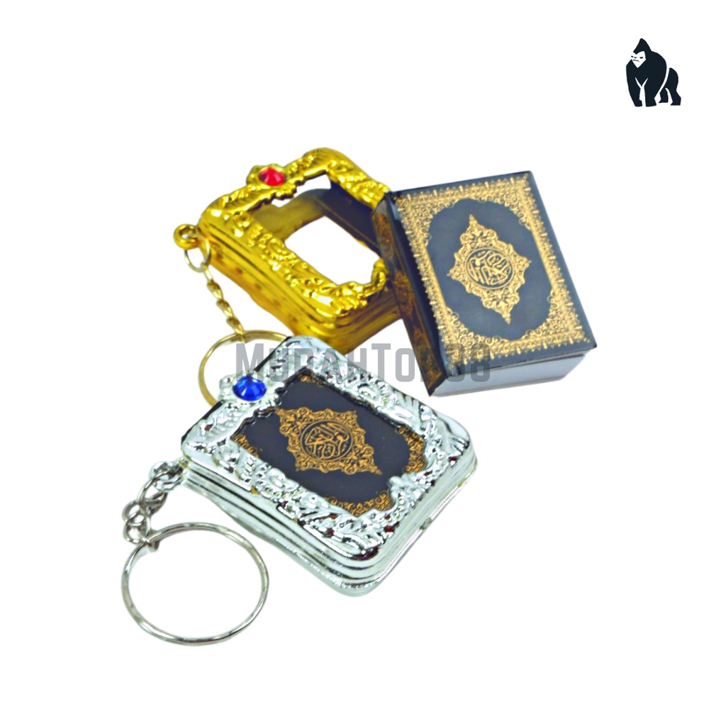 Gantungan Kunci Alquran Mini / Al Quran Keychain Travel / Souvenir Al-Qur'an Oleh Oleh Haji Umroh [FREE PLASTIK &amp; KAWAT]