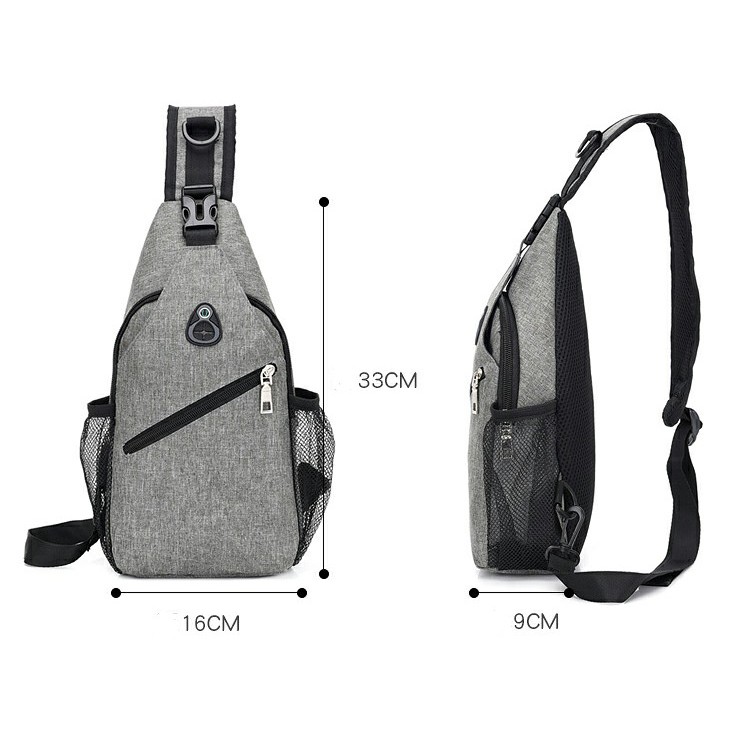 Tas Selempang Dingxinyizu DX0119 Sling Bag Cowok Chest Crossbody USB