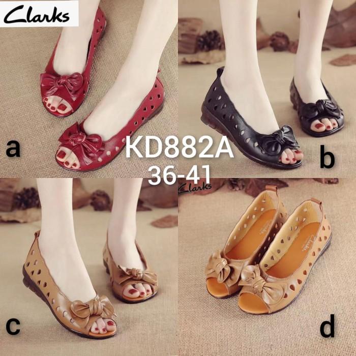 Clarks KD882A Genuine Leather Sepatu Sandal Wanita