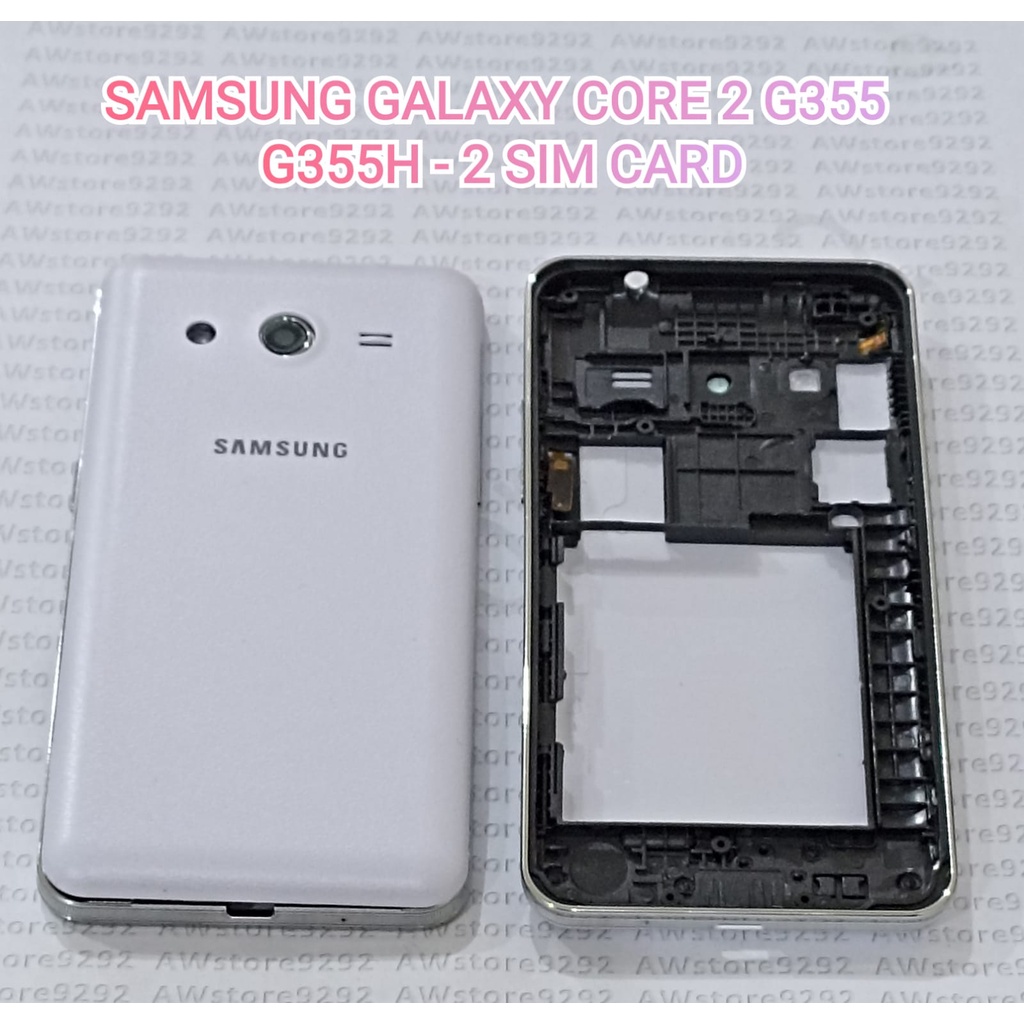 Casing Fullset Samsung Galaxy Core 2 G355 G355H - 2 sim card Case Full set