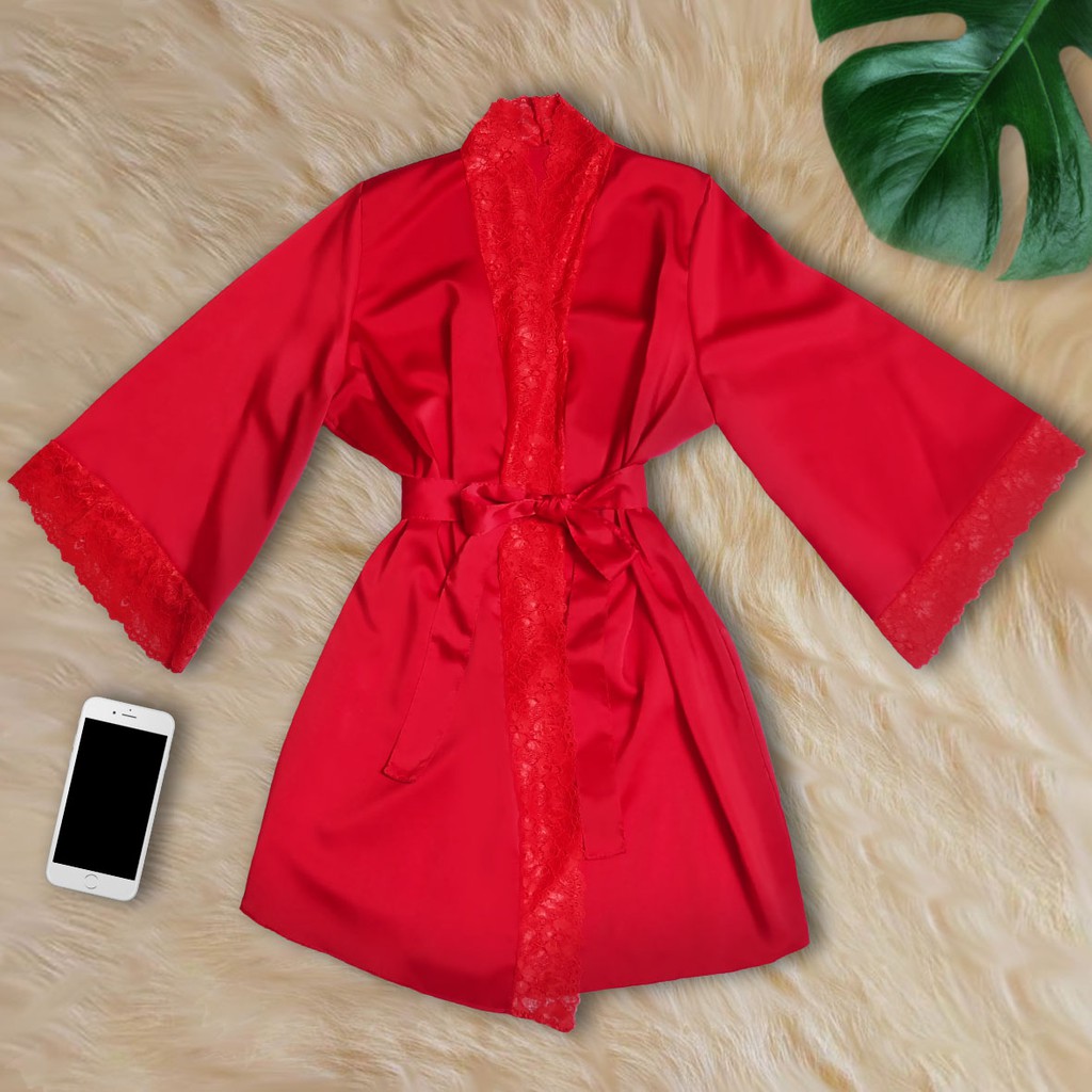 FOLVA premium kimono set tanktop celana  maxmara A1007M merah all size