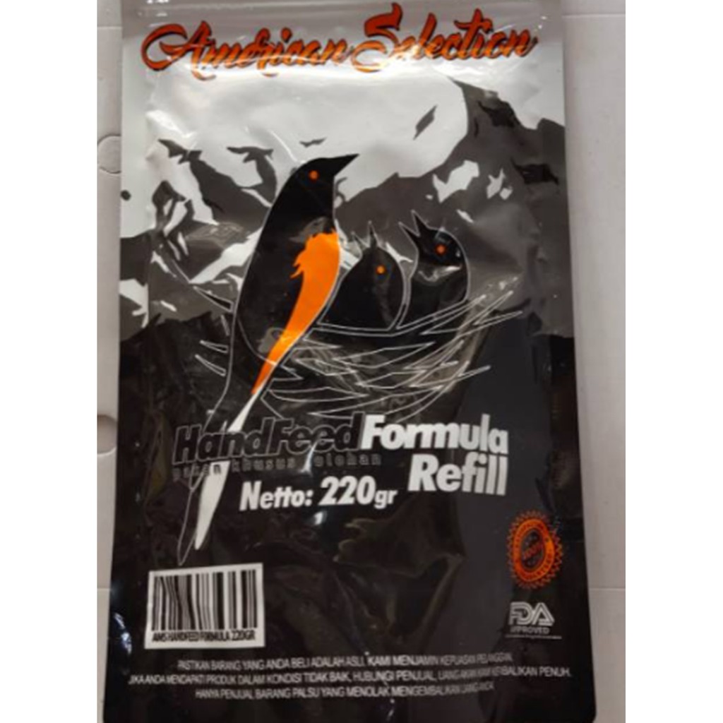 Voer ams lolohan American selection handfeed formula refill ams lolohan anakan murai 220gram