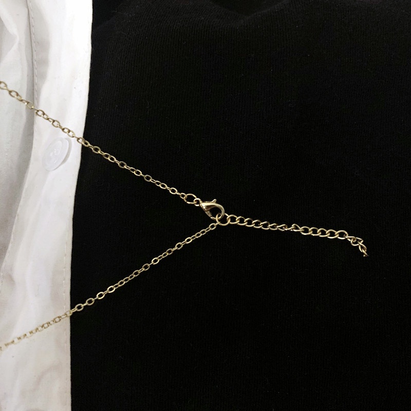 Kalung Rantai Klavikula Hias Liontin Lingkaran Mutiara Bahan Alloy Warna Emas Gaya Korea Untuk Wanita