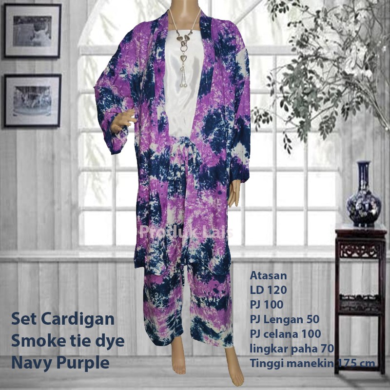 Cardigan Smoke tie dye Long Piyama