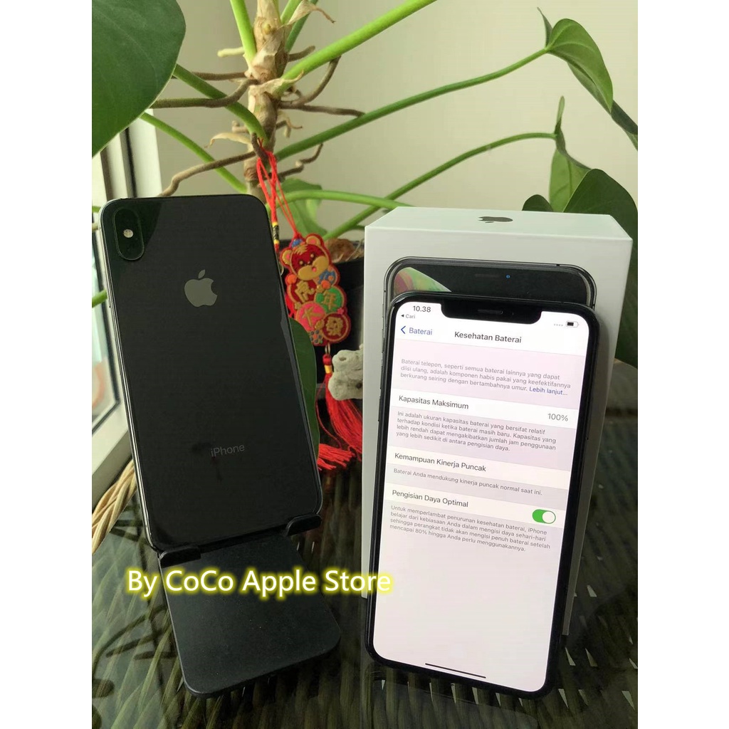 iPhone Xs Max 256GB All Sim Silent Fullset Original Second Like New Mulus100% 3utools All Green (Garansi 1 Tahun)