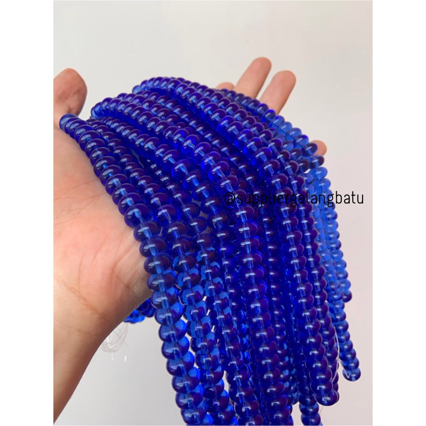 batu rondelle dark blue quartz Beads 5 x 10mm spacer pembatas tasbih