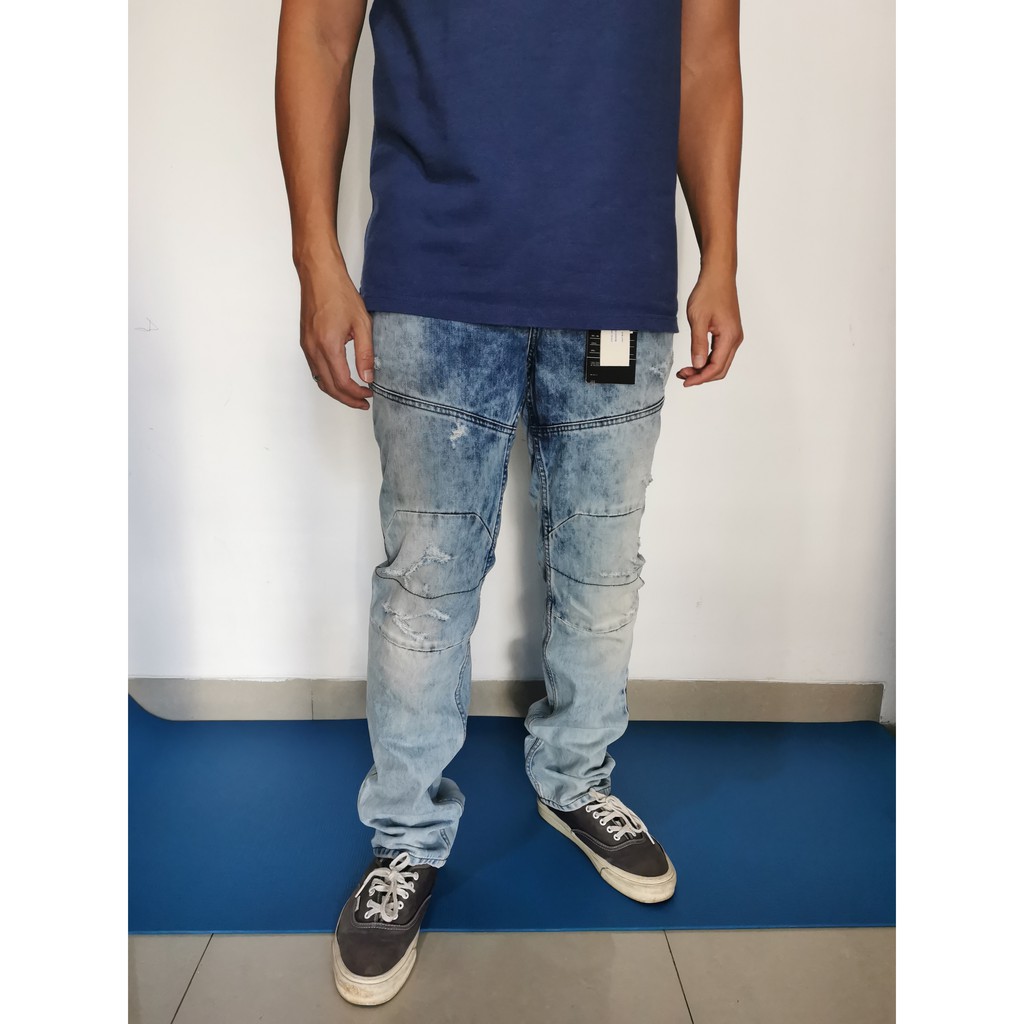 16DS CELANA PANJANG JEANS PRIA STD-02 STRAIGHT FIT BIRU