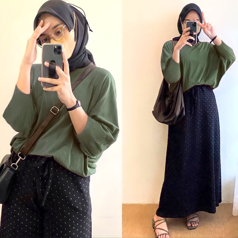 Atasan wanita blouse batwing top kekinian