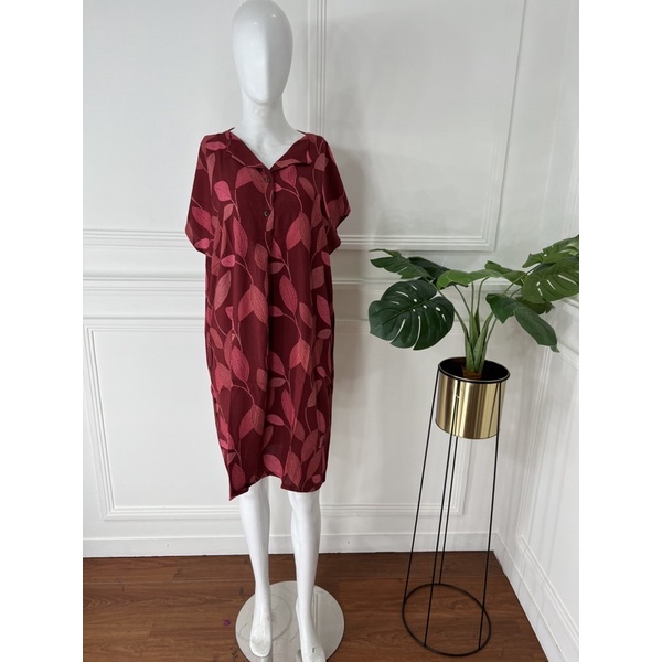 DASTER PENDEK SEBETIS RAYON MOTIF KEKINIAN VIRAL DASTER DEWASA PAKAIAN WANITA KEKINIAN LUCU-red flow