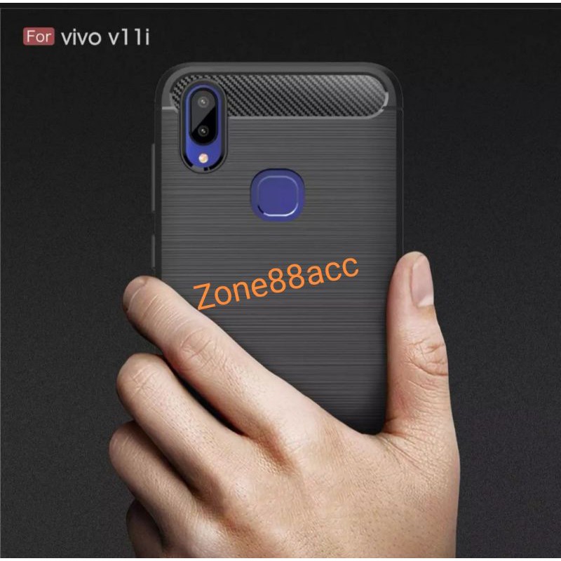 Silicon Case VIVO V11 V11i V11 Pro Softcase iPAKY Carbon Casing Cover TPU